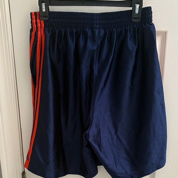 Adidas Dark Blue Shorts with Bright orange Accents men’s size Medium with pocket - Picture 4 of 4
